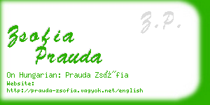 zsofia prauda business card